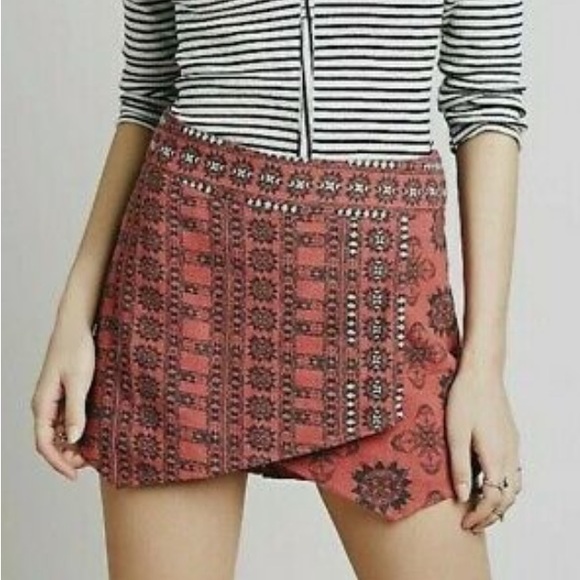 Free People Red Aztec Tribal Skort - Picture 4 of 4